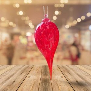 Italian Mouth-blown Red Glass Drop Christmas Ornament